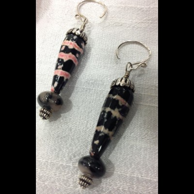 Pink Zebra Earrings